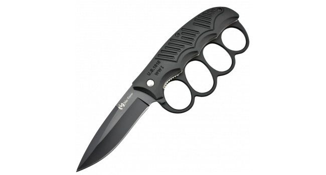 MAXKNIVES - MK155 - Couteau pliant poing americain aluminium noir