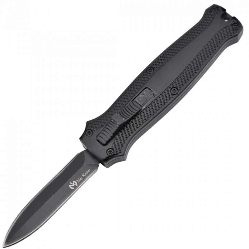 MAXKNIVES - MKO31DE - Petit couteau OTF automatique aluminium anodise noir lame double tranchant