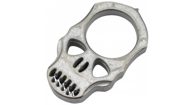 MAXKNIVES - PASKSA - Poing americain Skull en aluminium silver antique