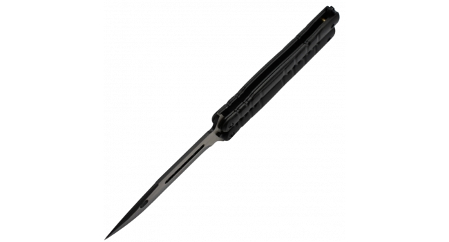 MAXKNIVES - P49 - Couteau papillon lame acier 3CR13 manche aluminium anodisé noir