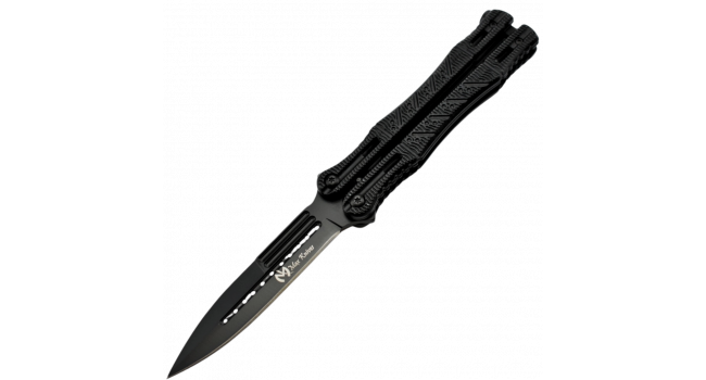 MAXKNIVES - P48 - Couteau papillon lame acier 3CR13 manche aluminium anodise noir