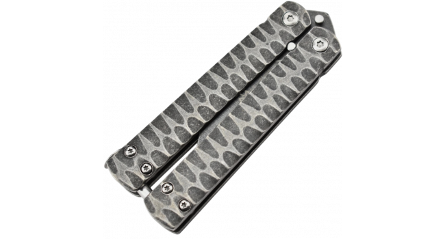 MAXKNIVES - P42 - Couteau papillon en acier stonewash